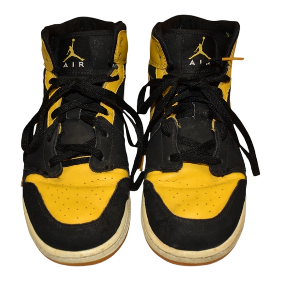 RARE Nike Air Jordan 1 Retro New Love 2007 6.5Y Black Yellow Juniors - Picture 6 of 13